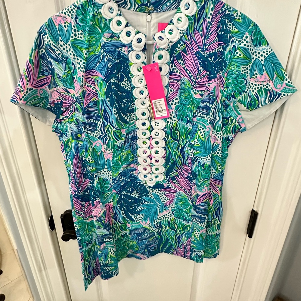 Vibrant Blue and Pink Women's Lilly Pulitzer Top